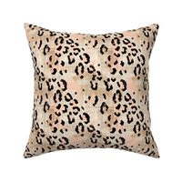 Smaller Animal Print Burlap Texture Brown and Soft Coral Pink