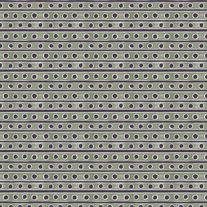 Watercolor Stripes and Dots - Plum Purple and Sage Green - small scale