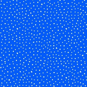 Ditsy Dots - Cobalt Blue and White - small scale