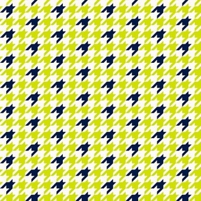 Small Houndstooth, Lime & Midnight on White