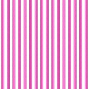Vertical Ticking, Hot Pink on White