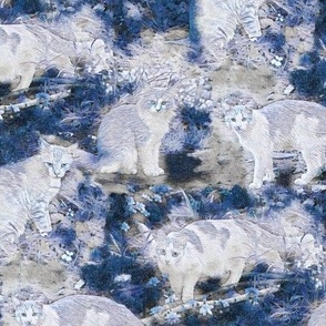 Ghost Kitties in Blue