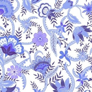 Periwinkle blue jewel boho floral by Jac Slade