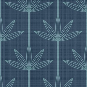 Palm Springs Damask (textured) - Navy - Background Coordinate - XLarge - palm trees, mid mod, mid century wallpaper 