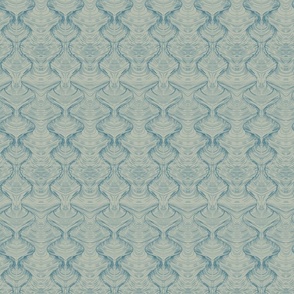 Optical Spindles -teal on gray-green (small scale)