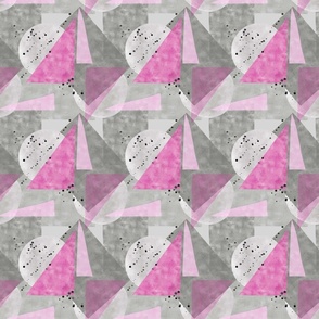 Pink and Gray Abstract One- 6x6 (small scale)