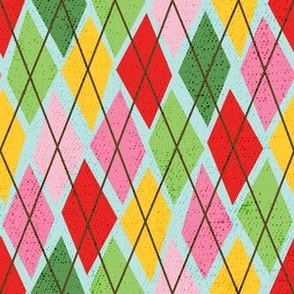 Wonky Holiday Argyle_Bright