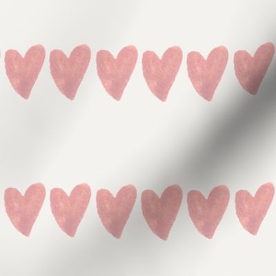 Pink heart stripe - valentines large
