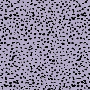 Wild organic speckles and spots animal print boho black marks on lilac purple SMALL