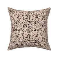 Wild organic speckles and spots animal print boho black marks on pale nude SMALL