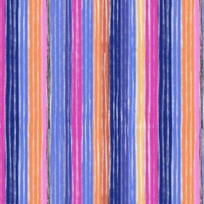 Multi coloured chalk stripes 6 “ repeat