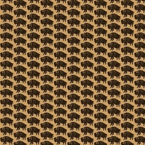 Bison Print - Honey and Brown (0.75 inch)