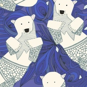 arctic polar bears periwinkle blue