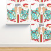 Hawaiian Santa Claus with Lei -Water Palette-Fat Quarter Cut and Sew Oven Mitts December 2021