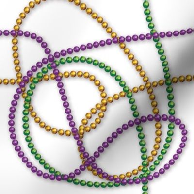 Mardi Gras Beads Tossed on White