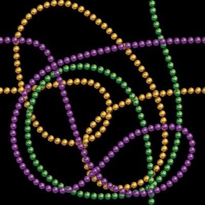 Mardi Gras Beads Tossed on Black