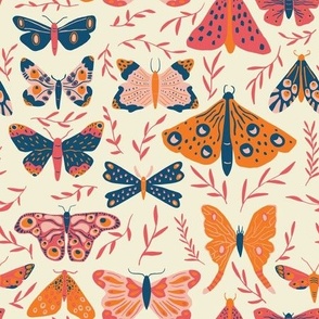 fine moths - multi/pink
