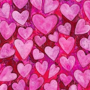 Hearts of Love pink red black