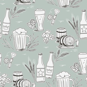 Beer toile de jouy_Grey