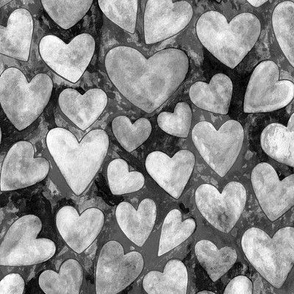 Hearts of Love black and white