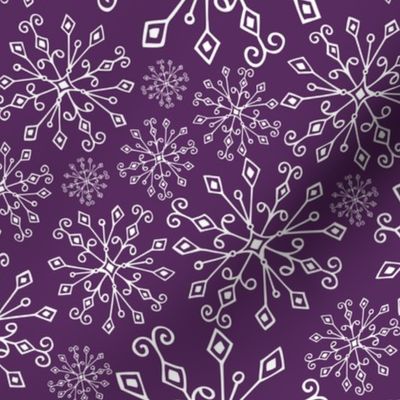 Frost Snowflakes - Christmas Eggplant Purple