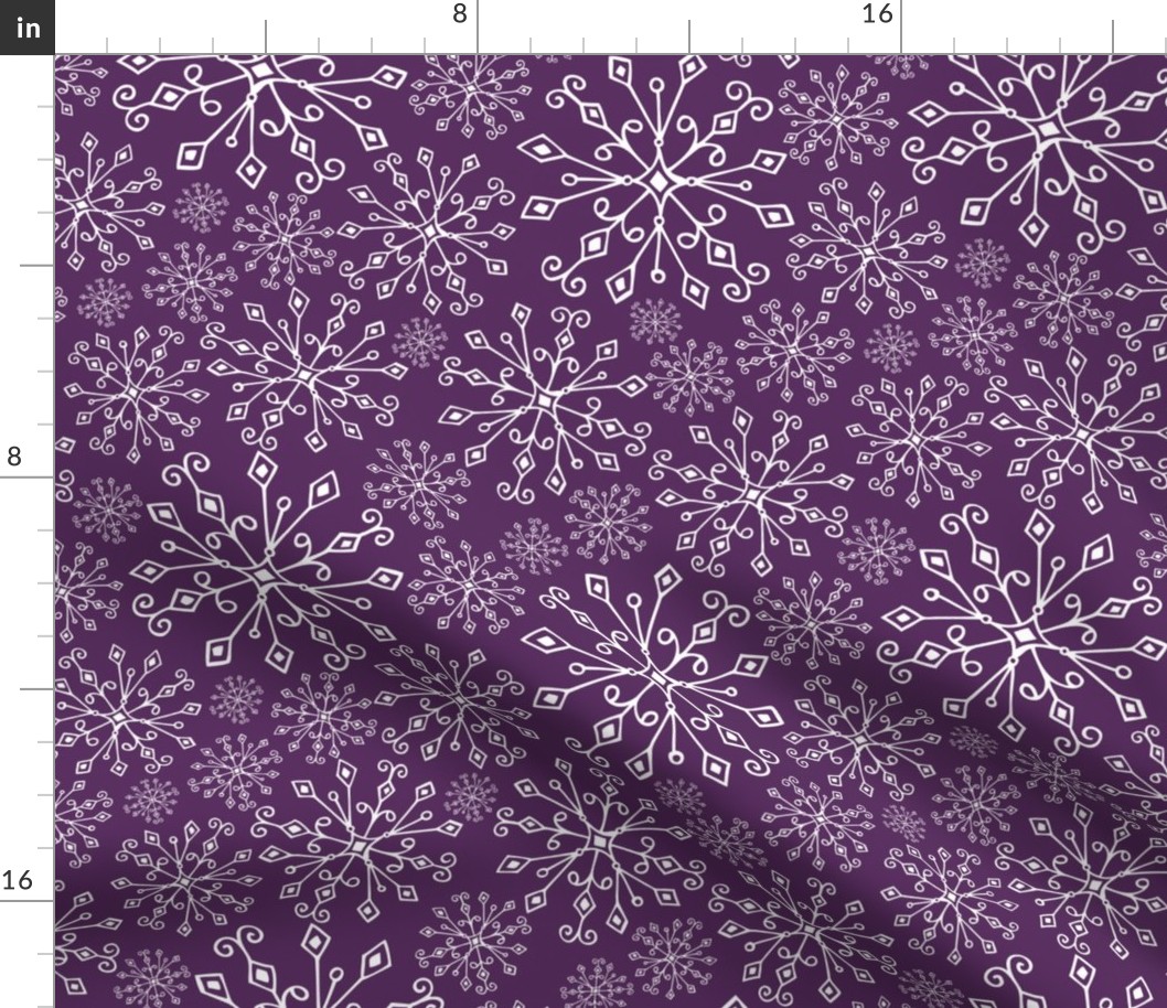 Frost Snowflakes - Christmas Eggplant Purple