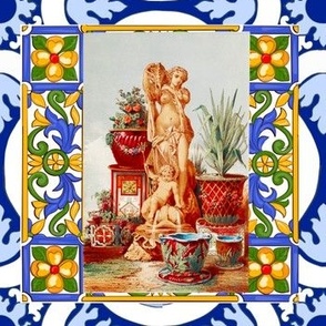 Italian,Sicilian art,maiolica,tiles,baroque art