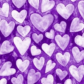Hearts of Love white and purple