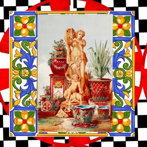 Italian,Sicilian art,maiolica,tiles,baroque art