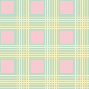 Cheerful Checks Plaid 50s inspired color palette large