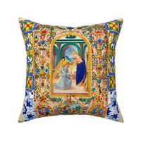 Italian,Sicilian art,holy Mary,Virgin Mary,maiolica,tiles,lemons,