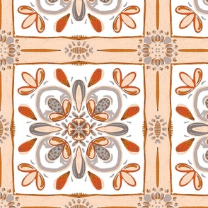 Pale peach and gray tile 