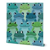 Friendly Frogs Blue Green Jumbo size