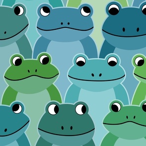 Friendly Frogs Blue Green Jumbo size