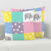 elephant quilt pastel solids with polkadots!