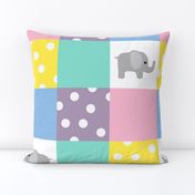 elephant quilt pastel solids with polkadots!