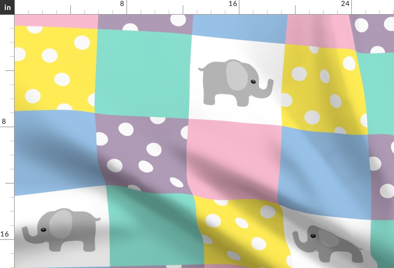 elephant quilt pastel solids with polkadots!