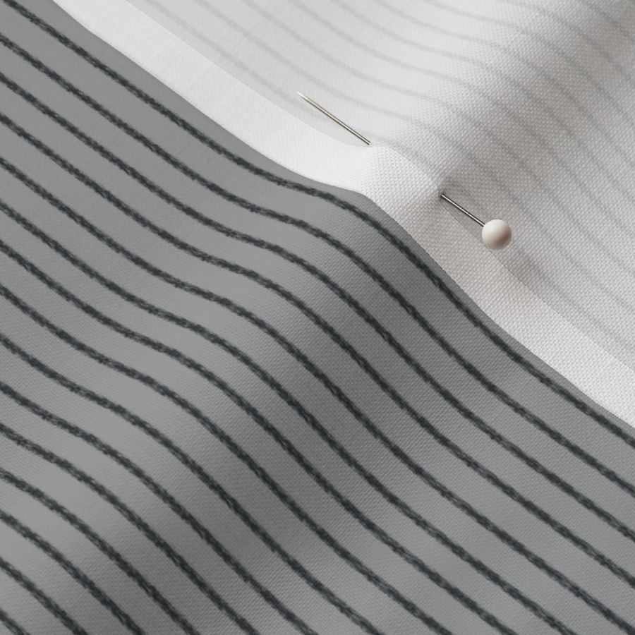 Nautical Vertical Stripes - Charcoal on Gray