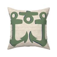 Coastal Chic Anchor Seafoam Green And Navy - Large