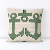Coastal Chic Anchor Seafoam Green And Navy - Large