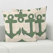 Coastal Chic Anchor Seafoam Green And Navy - Large