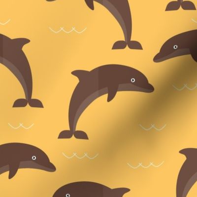 Dolphins on yellow