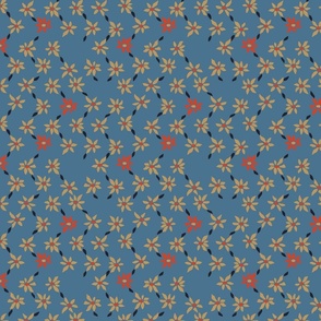 Retro Flower 11 nordic blue