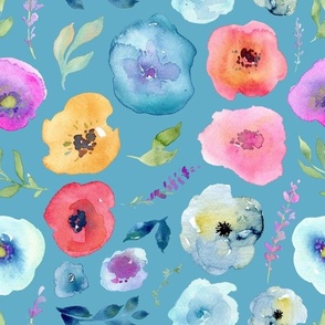 brigt spring floral blue