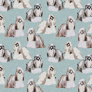 Textured Shih Tzu Cartoons 