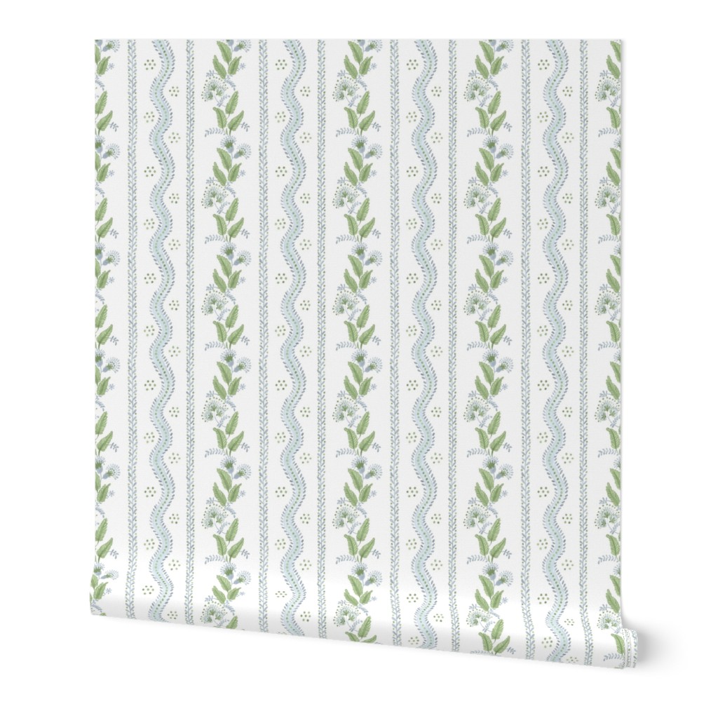 Half Scale Emma Stripe soft-blue-and-greens-on-white-