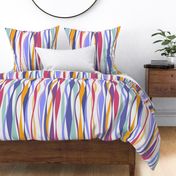 colorful very peri ribbons light - waves fabric