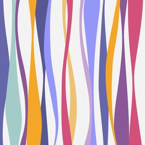 colorful very peri ribbons light - waves fabric