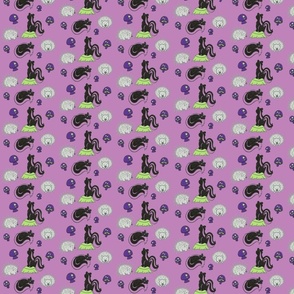 Skunk and Porcupine in Purple and Gray