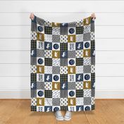 BEAR LAKE wholecloth || navy gold grey (90) C21